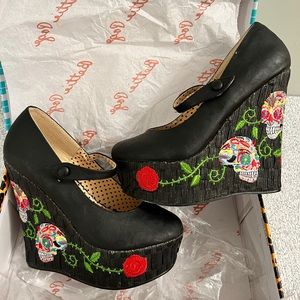 Bettie Page Skulls & Roses, Ellie Calavera Day of the Dead Style, Sz 8, NWT